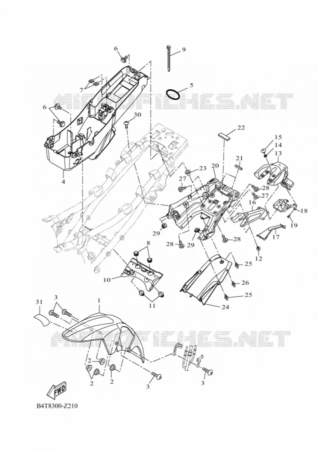 SPATBORD Yamaha MOTO 700 2024 TRACER  MTT690