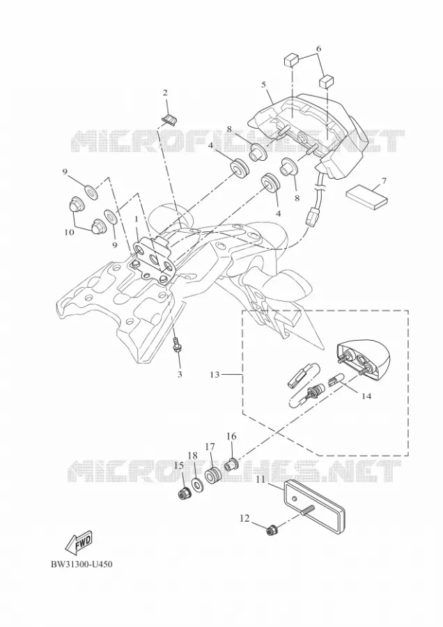 ACHTERLICHT Yamaha MOTO 700 2024 TENERE  XTZ690D