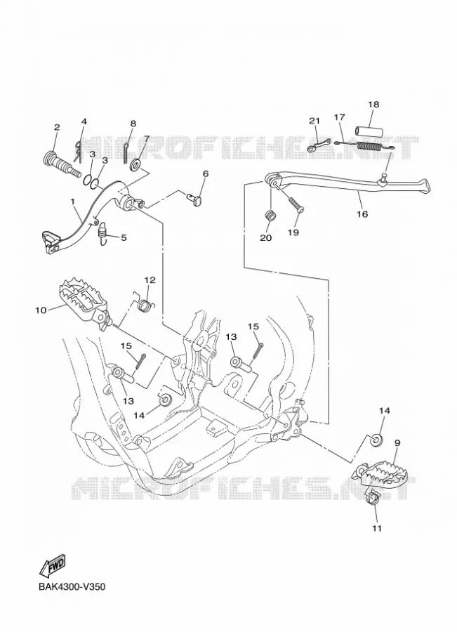 STANDAARD / VOETSTEUN Yamaha MOTO 250 2024 WRF  WR250F