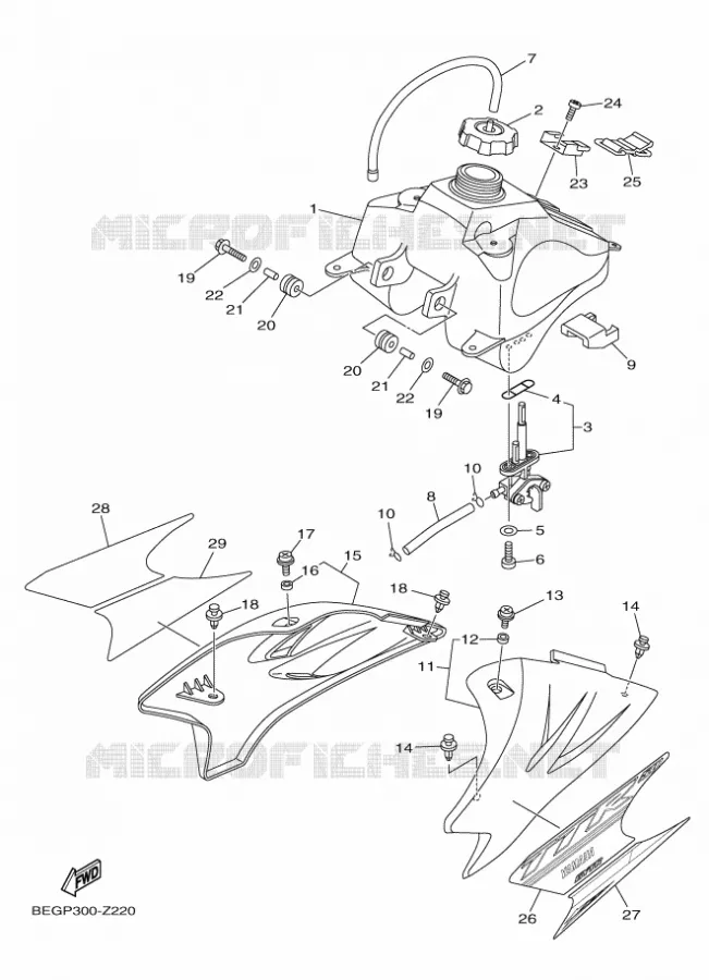 BENZINE TANK Yamaha MOTO 50 2024 TTR  TT-R50