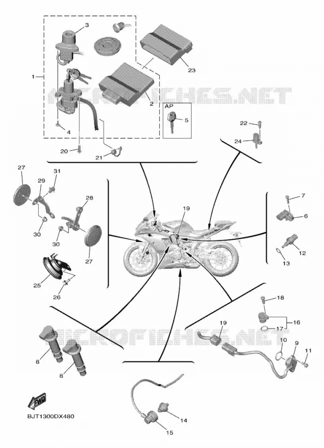 ELECTRISCH 2 Yamaha MOTO 700 2024 R7  YZF690-U