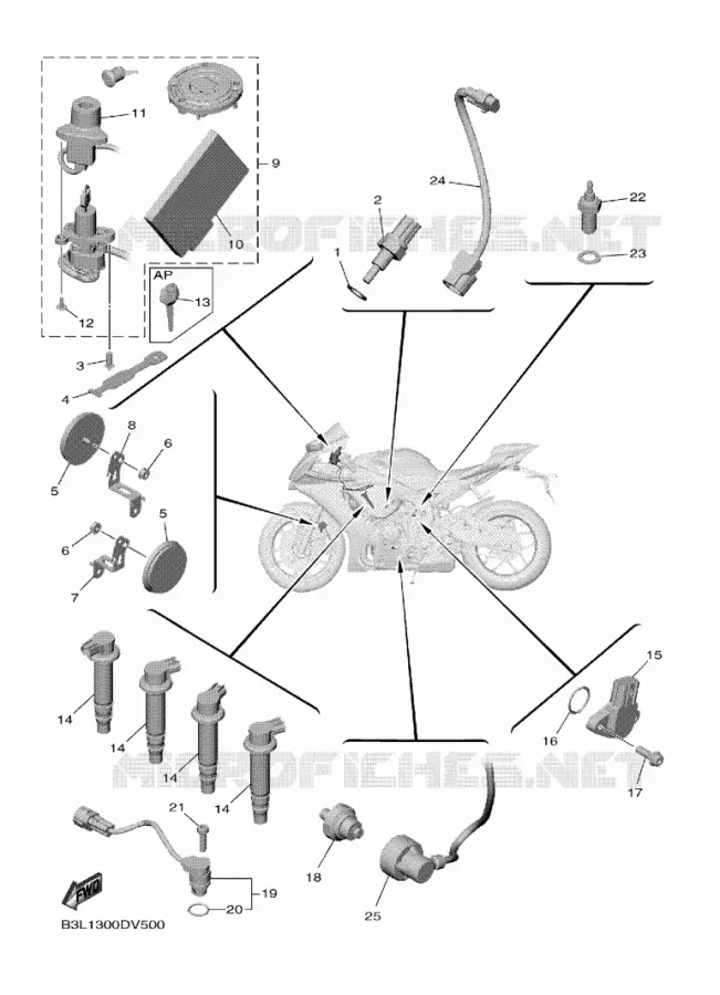 ELECTRISCH 1 Yamaha MOTO 1000 2024 R1  YZF1000