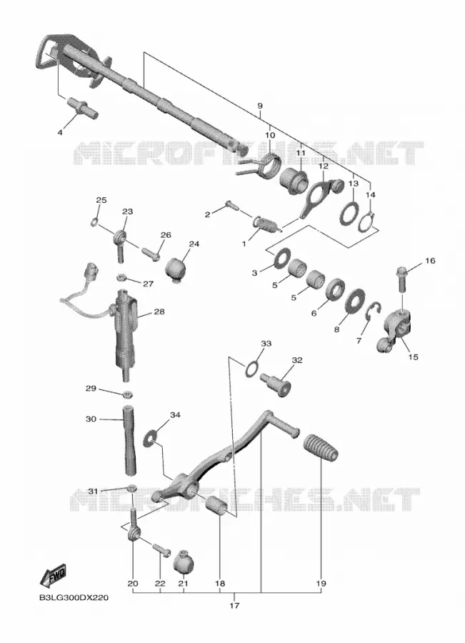 SCHAKEL STANG / PEDAAL Yamaha MOTO 1000 2024 R1  YZF1000