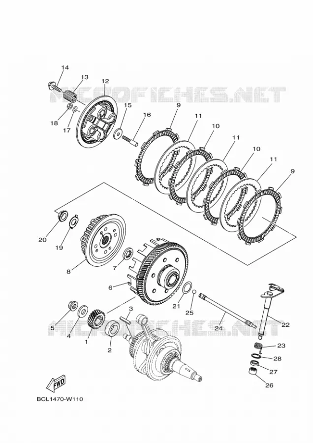 STARTMOTOR KOPPELINGS Yamaha MOTO 150 2024 YC  YC150