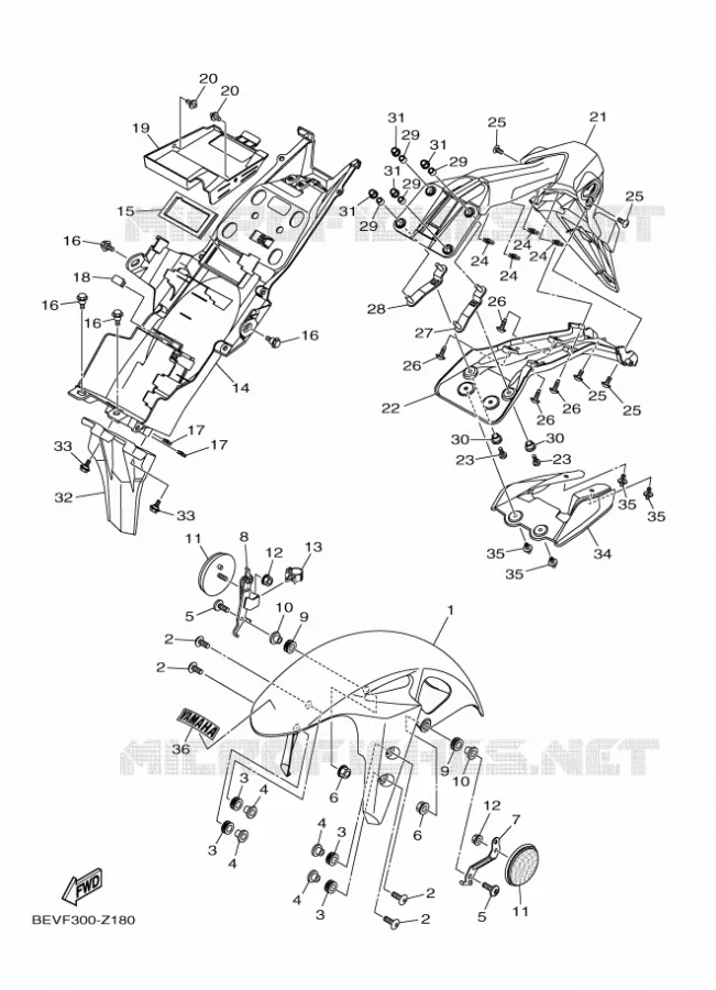 SPATBORD Yamaha MOTO 300 2024 MT  MTN320-A