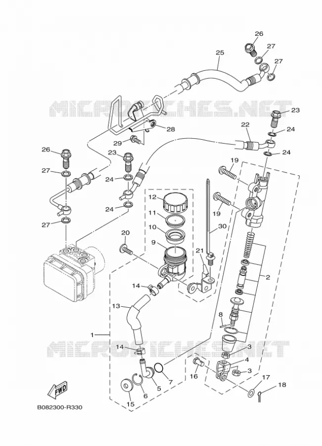 REMPOMP ACHTER Yamaha MOTO 300 2024 R3  YZF320-A