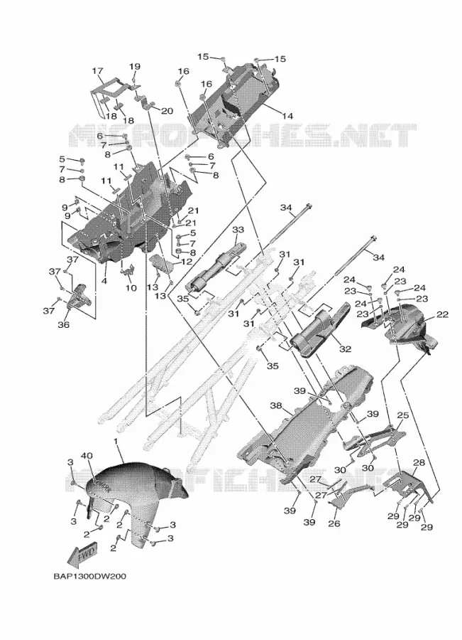 SPATBORD Yamaha MOTO 900 2024 TRACER  MTT890D