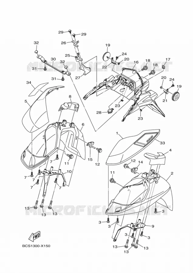 SPATBORD Yamaha SCOOTER 125 2024 TRICITY  MWS125-C