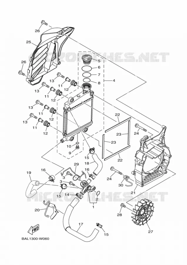 RADIATEUR / SLANG Yamaha SCOOTER 155 2024 NMAX  GPD155-A