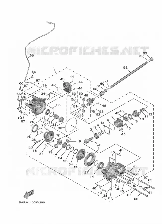 DIFFERENTIEEL VOOR Yamaha SIDE BY SIDE 850 2024 WOLVERINE  YXF850ES / YX85FPSR