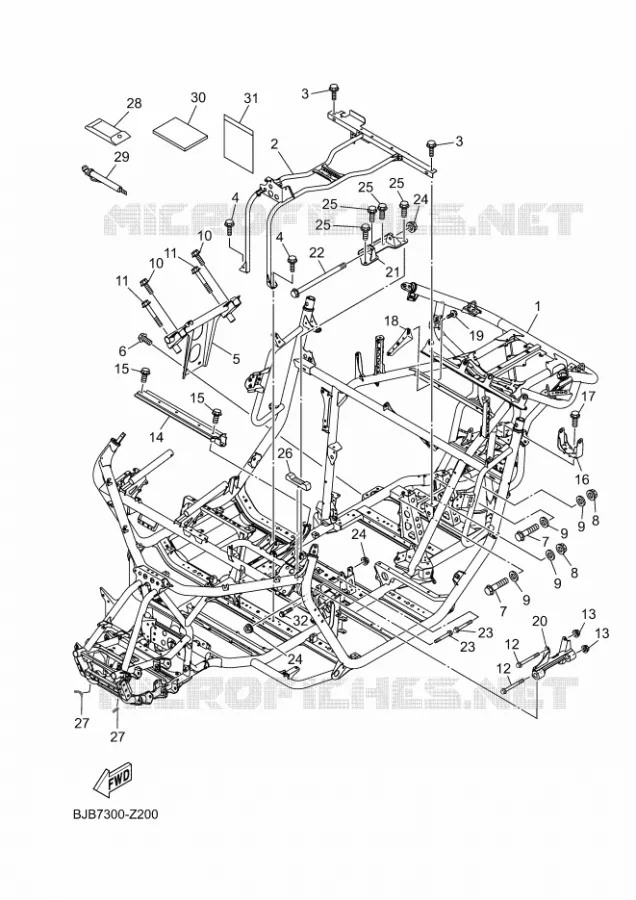 FRAME Yamaha SIDE BY SIDE 1000 2024 YXZ  YXZ1000E