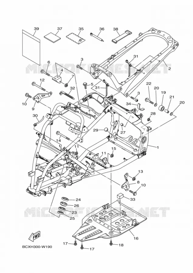 FRAME Yamaha QUAD 700 2024 RAPTOR  YFM700R