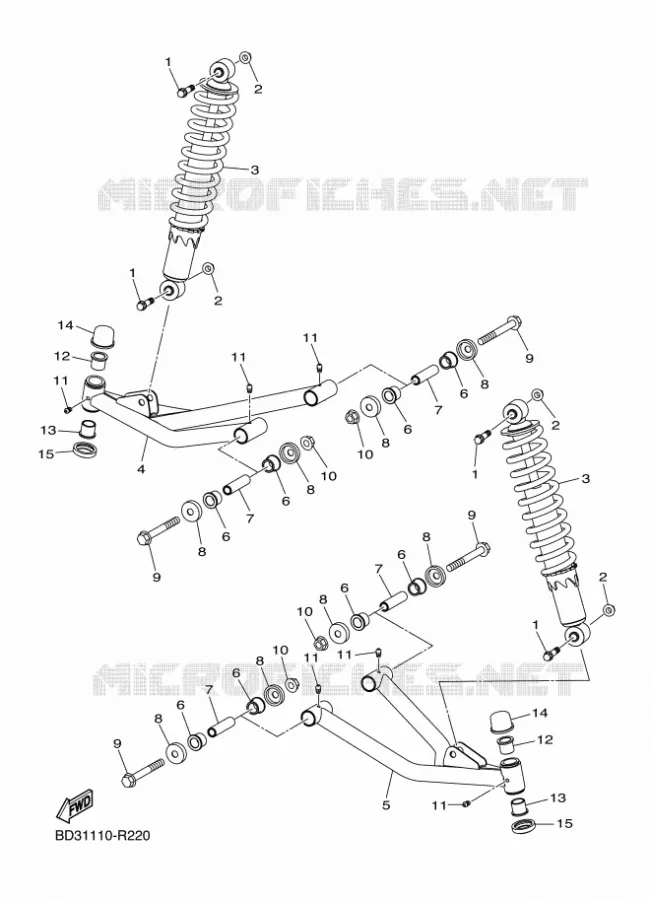 OPHANGING / WIEL VOOR Yamaha QUAD 110 2024 RAPTOR  YFM110R
