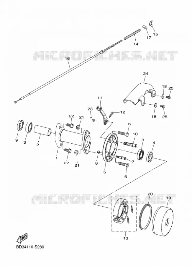 REM ACHTER Yamaha QUAD 110 2024 RAPTOR  YFM110R