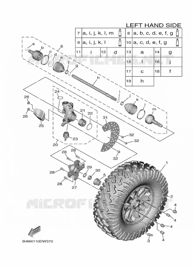 VOORWIEL Yamaha SIDE BY SIDE 1000 2024 WOLVERINE  YXE1000EW / YX10ERPAR