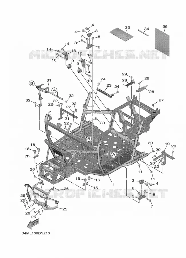 FRAME Yamaha SIDE BY SIDE 1000 2024 WOLVERINE  YXE1000EW / YX10ERPAR