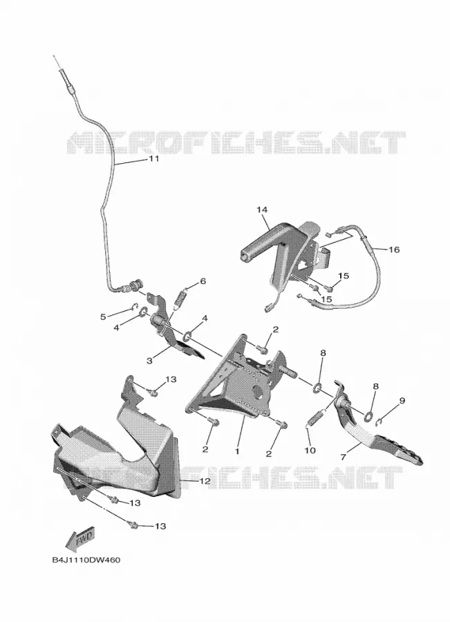 PEDAAL / KABEL Yamaha SIDE BY SIDE 1000 2024 WOLVERINE  YXE1000EWS / YX10ERPLR