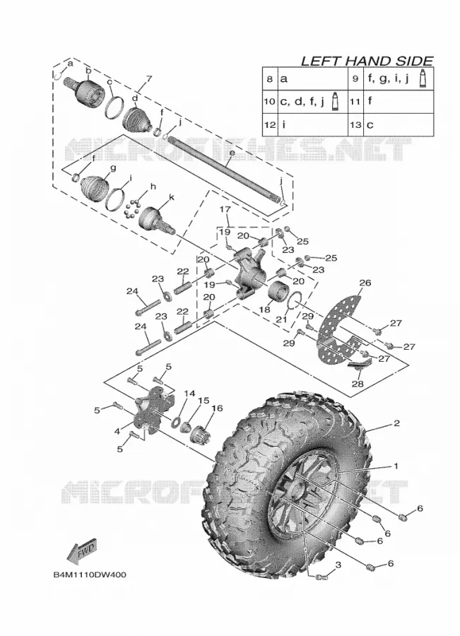 ACHTERWIEL Yamaha SIDE BY SIDE 1000 2024 WOLVERINE  YXE1000EWS / YX10ERPLR