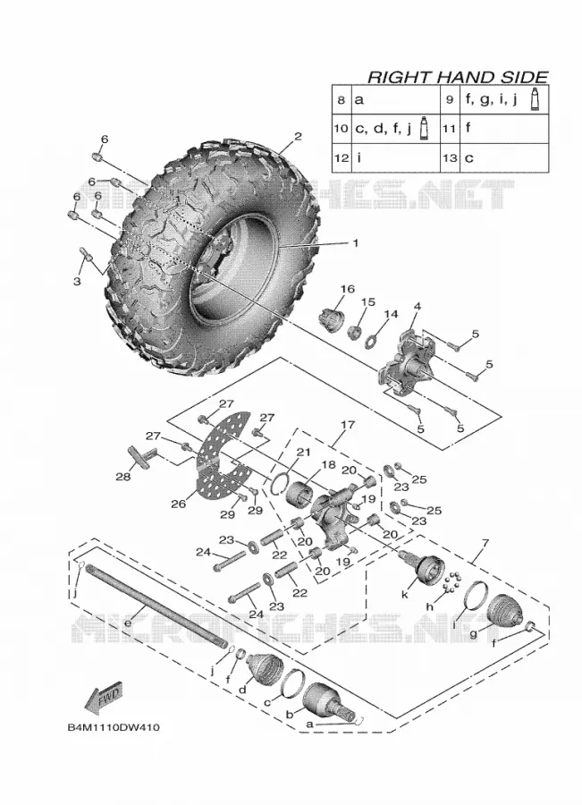 ACHTERWIEL 2 Yamaha SIDE BY SIDE 1000 2024 WOLVERINE  YXE1000EWS / YX10ERPLR