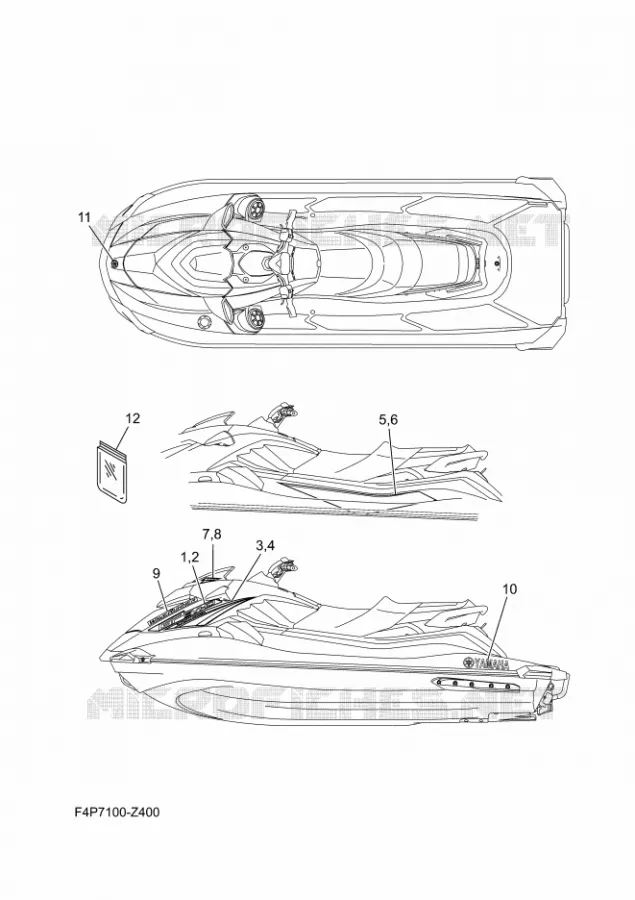 STICKER Yamaha WAVERUNNER 1800 2024 GP  GP1800C