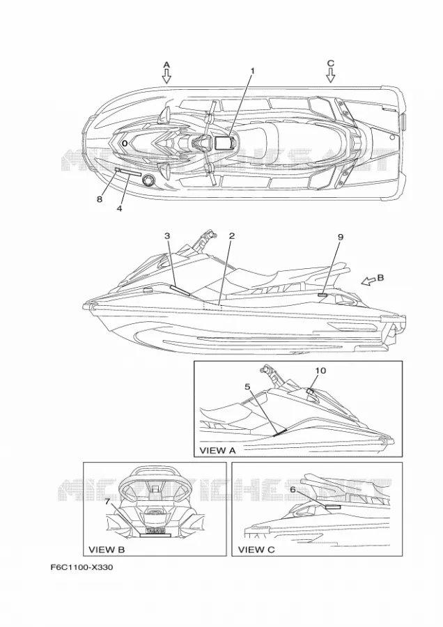 LABEL Yamaha WAVERUNNER 1050 2024 JETBLASTER  JB1050-A