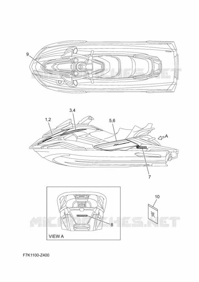 STICKER Yamaha WAVERUNNER 1900 2024 FX  FX1900A