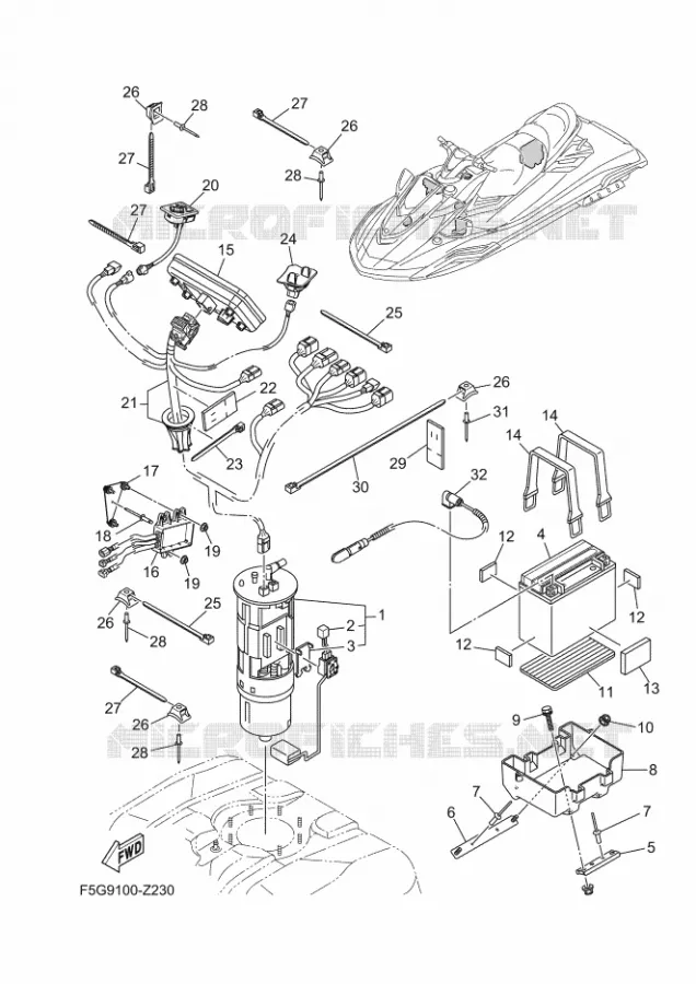 ELECTRISCH 3 Yamaha WAVERUNNER 1900 2024 FX  FX1900A
