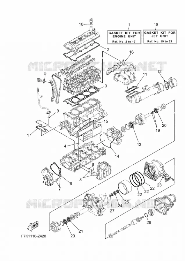 REPARATIESET 1 Yamaha WAVERUNNER 1900 2024 FX  FX1900A