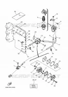 BENZINE TANK voor Yamaha 40V Manual Starter, Tiller Handle, Manual Tilt, Oil injection, Shaft 20
