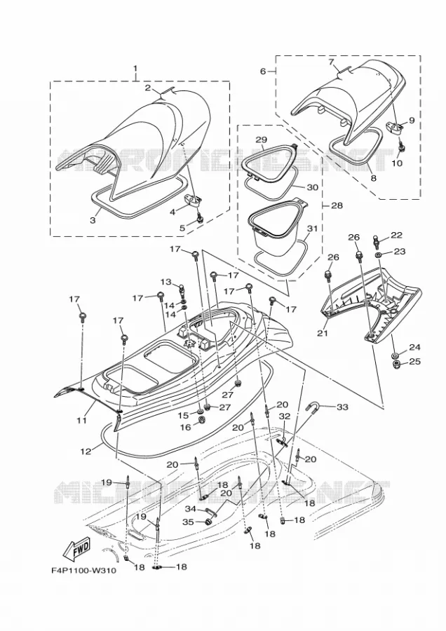 ZADEL / VERGRENDELING Yamaha WAVERUNNER 1900 2024 GP  GP1900A-A