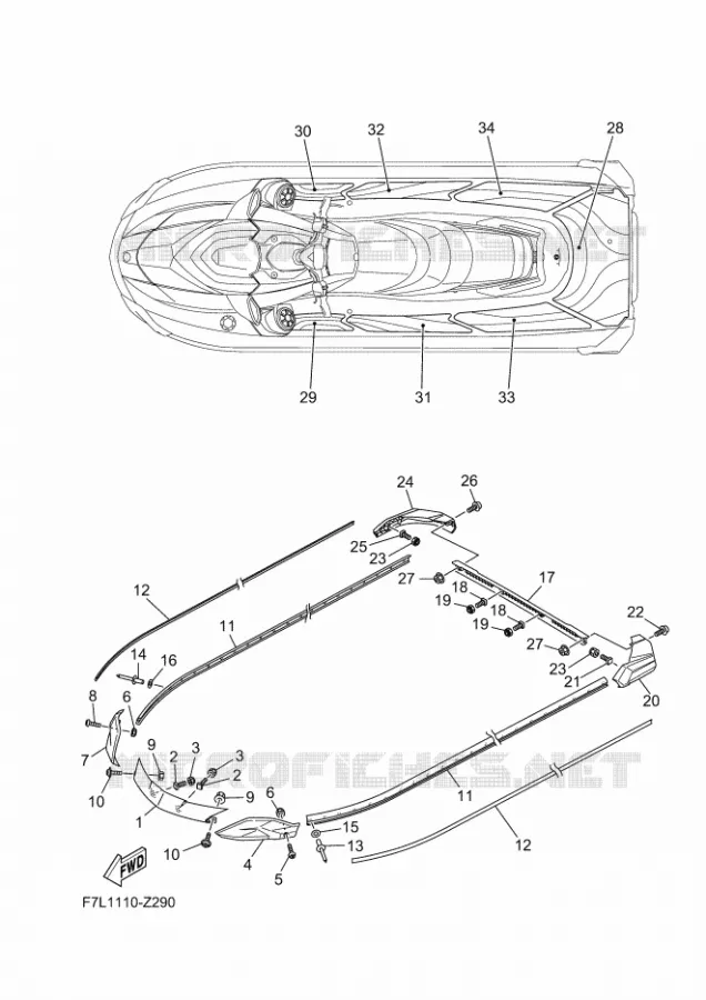 GUNWALE & MAT Yamaha WAVERUNNER 1900 2024 GP  GP1900A-A