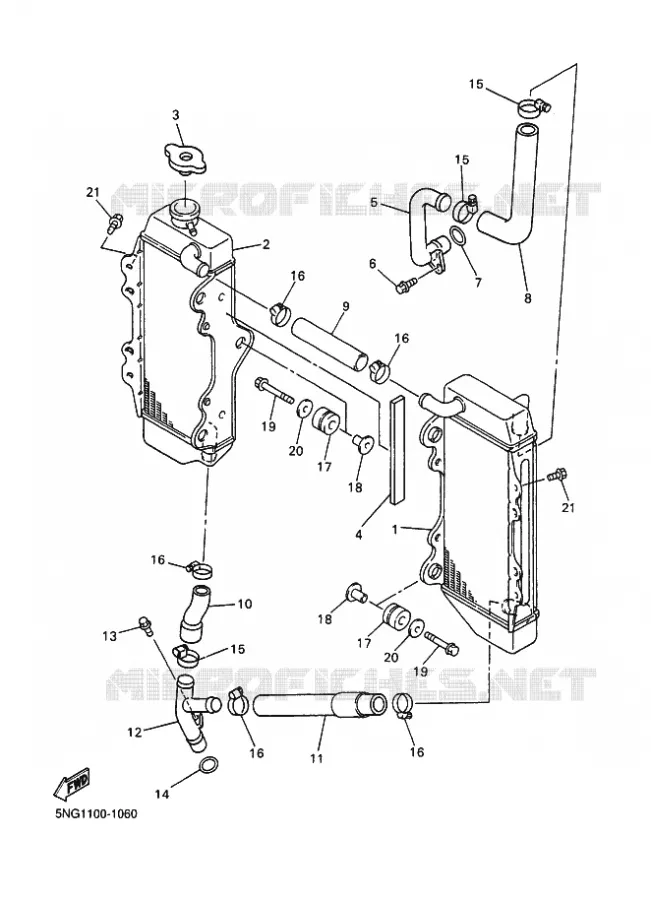 RADIATEUR / SLANG Yamaha MOTO 426 2001 WRF  WR426F