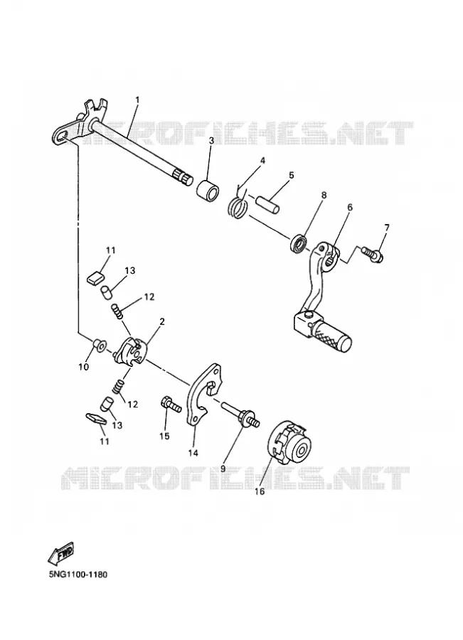 SCHAKEL STANG / PEDAAL Yamaha MOTO 426 2001 WRF  WR426F