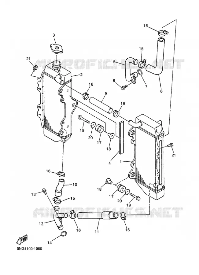 RADIATEUR / SLANG Yamaha MOTO 426 2002 WRF  WR426F