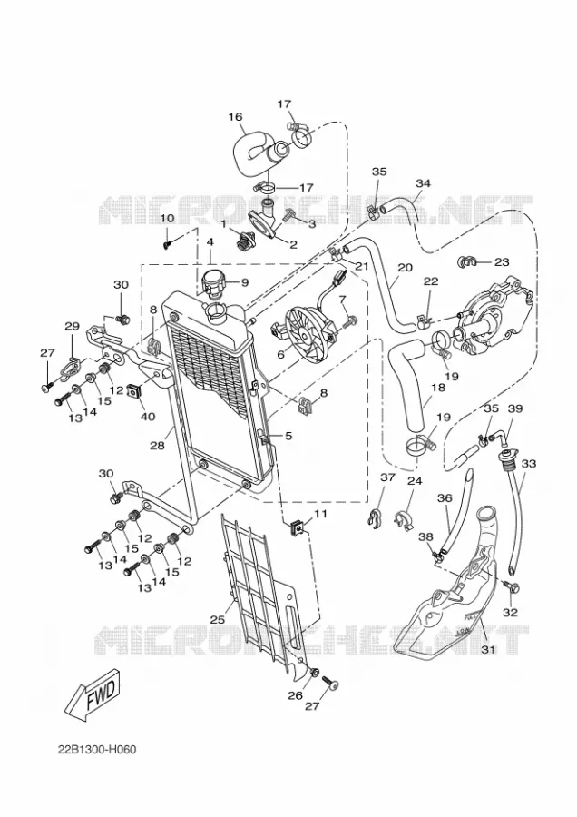 RADIATEUR / SLANG Yamaha MOTO 125 2010 WR-R  WR125R