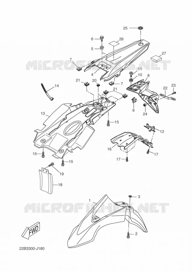 SPATBORD Yamaha MOTO 125 2010 WR-R  WR125R