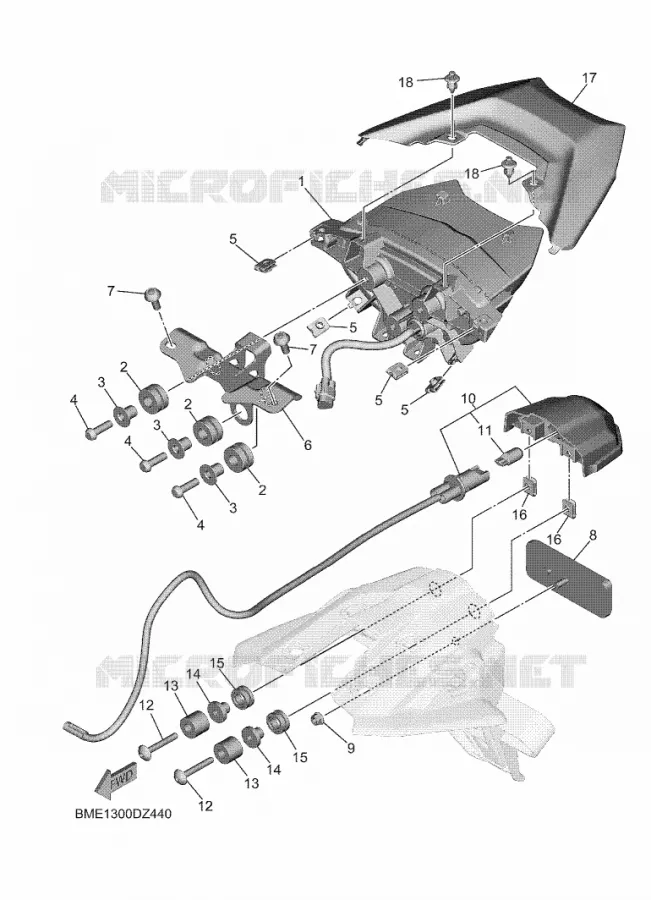 ACHTERLICHT Yamaha MOTO 900 2024 MT  MTN890