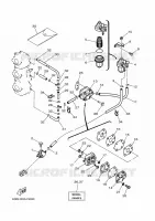 BENZINE TANK voor Yamaha 40V Manual Starter, Tiller Handle, Manual Tilt, Oil injection, Shaft 20