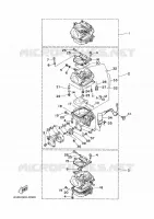 CARBURATEUR voor Yamaha 40V Manual Starter, Tiller Handle, Manual Tilt, Oil injection, Shaft 20