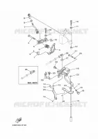 GASBEDIENING voor Yamaha 40V Manual Starter, Tiller Handle, Manual Tilt, Oil injection, Shaft 20