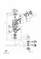KRUKAS / ZUIGER voor Yamaha 40V Manual Starter, Tiller Handle, Manual Tilt, Oil injection, Shaft 20