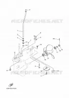 LAGERE DEKSEL EN TRANSMISSIE 2 voor Yamaha 40V Manual Starter, Tiller Handle, Manual Tilt, Oil injection, Shaft 20