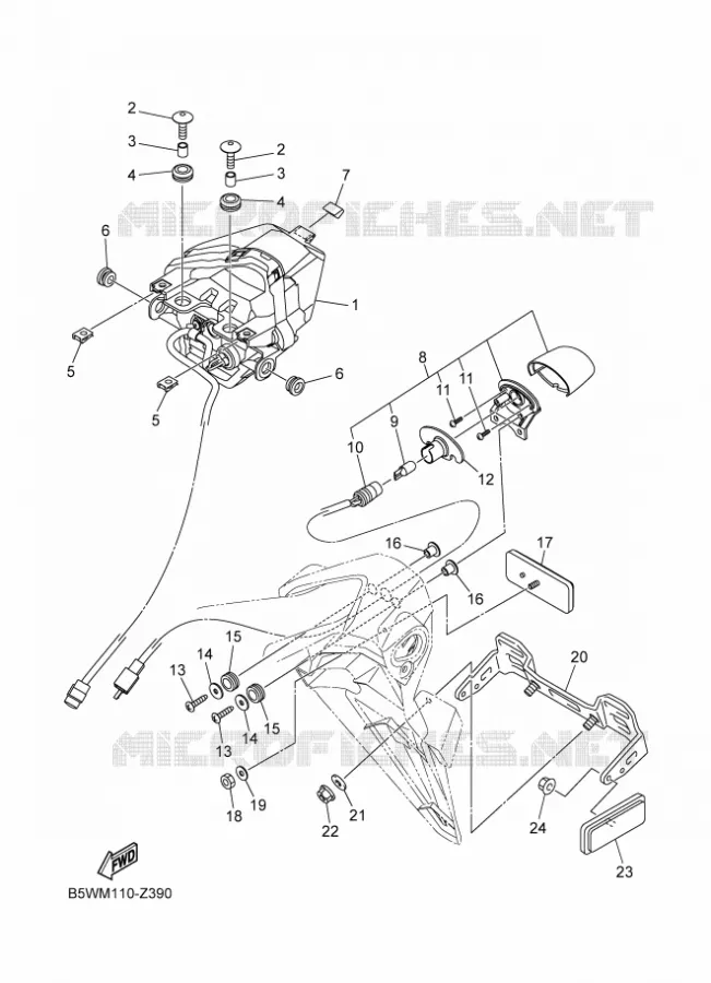 ACHTERLICHT Yamaha MOTO 300 2024 MT  MTN320-A