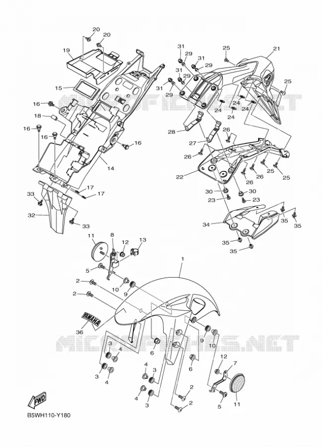 SPATBORD Yamaha MOTO 300 2024 MT  MTN320-A
