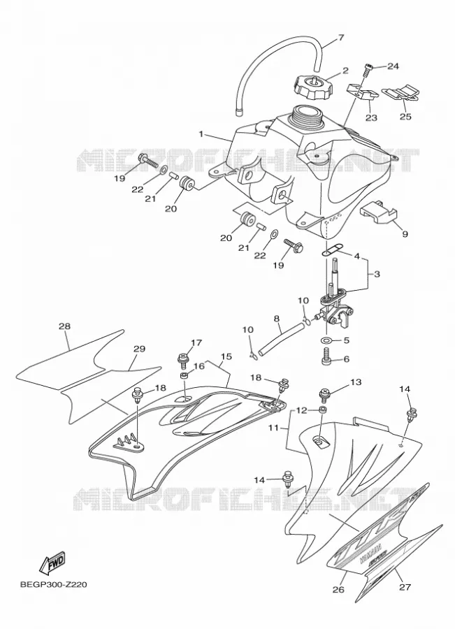 BENZINE TANK Yamaha MOTO 50 2024 TTR  TT-R50