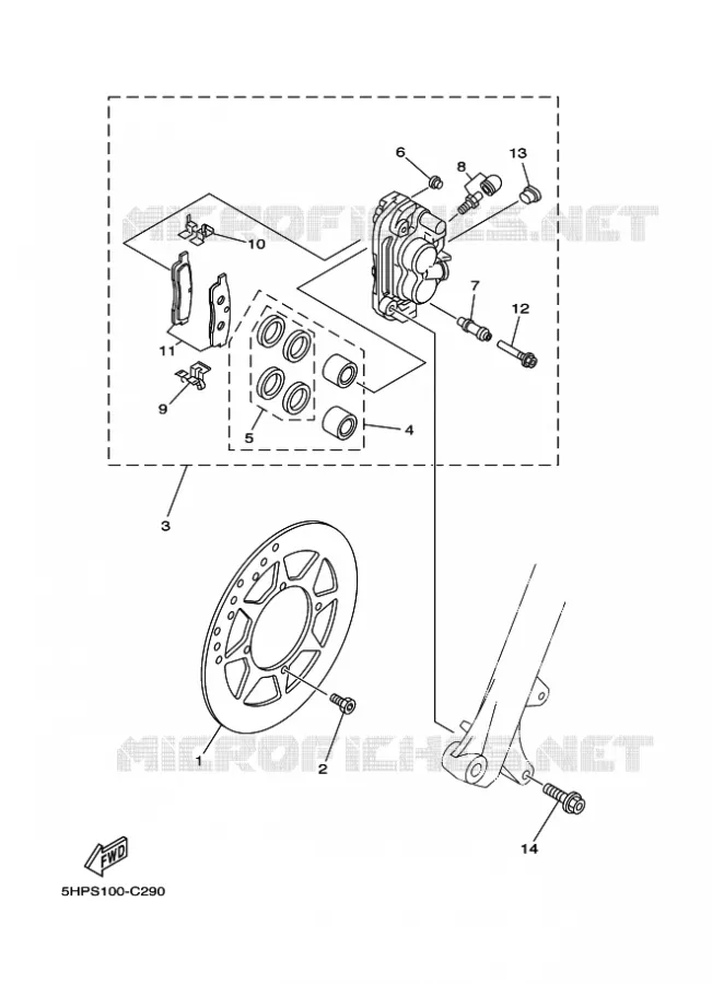 REMKLAUW VOOR Yamaha MOTO 125 2024 TTR  TT-R125LER / TT-R125LWE