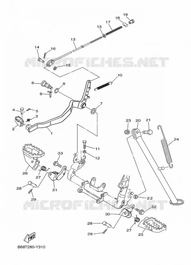 STANDAARD / VOETSTEUN Yamaha MOTO 230 2024 TTR  TT-R230R