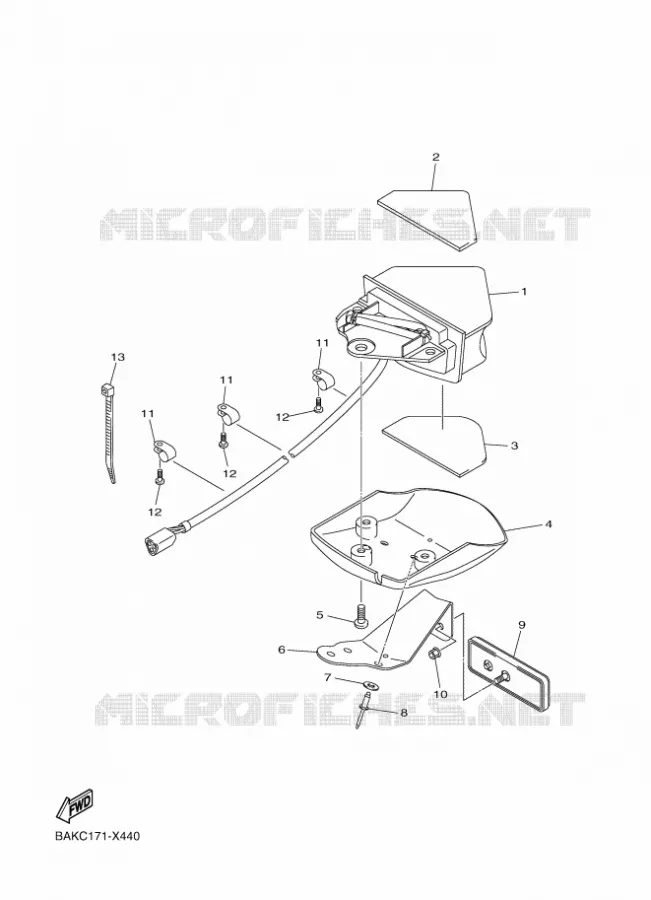 ACHTERLICHT Yamaha MOTO 250 2023 WRF  WR250FP