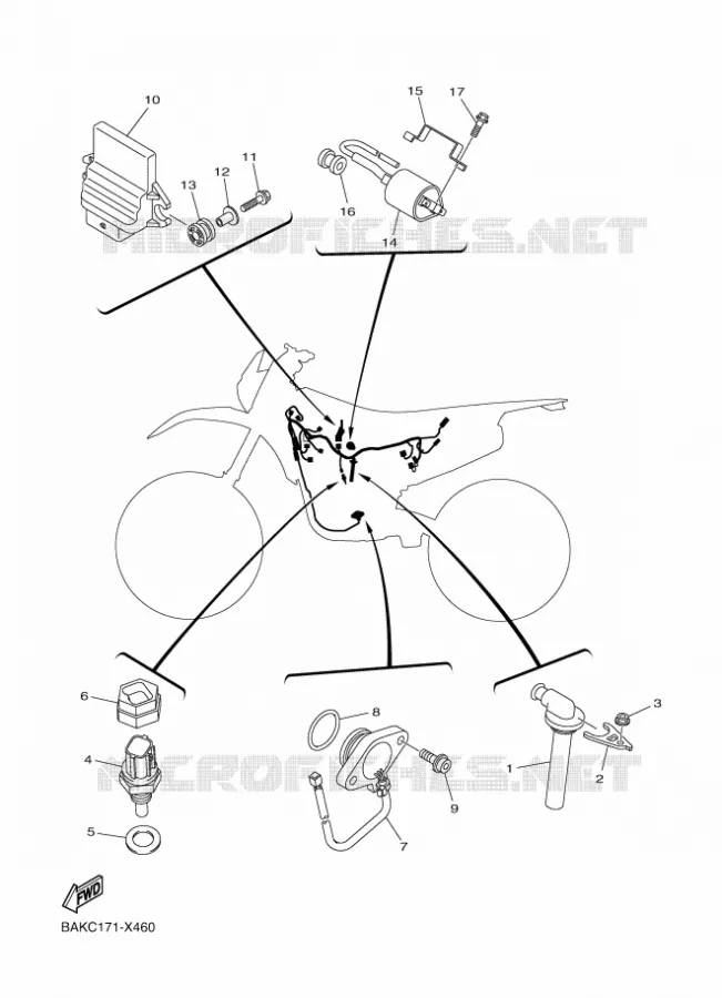 ELECTRISCH 1 Yamaha MOTO 250 2023 WRF  WR250FP