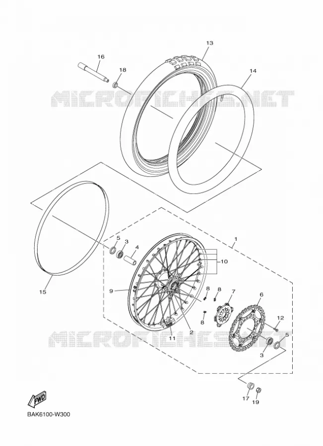 VOORWIEL Yamaha MOTO 250 2023 WRF  WR250FP